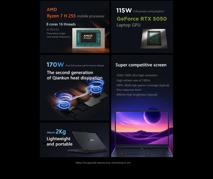 Lenovo LEGION R7000 2025 R7 H 255 RTX5050 16+512GB 15.3inch 2.5K 180Hz Game