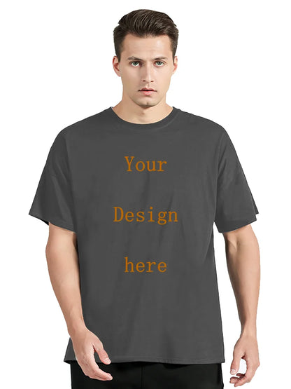 Men's Cotton T-shirt Personalized Your Design Here Custom Text Tshirt for Men Add Your Own Design Fashion T Shirt Men Clothing