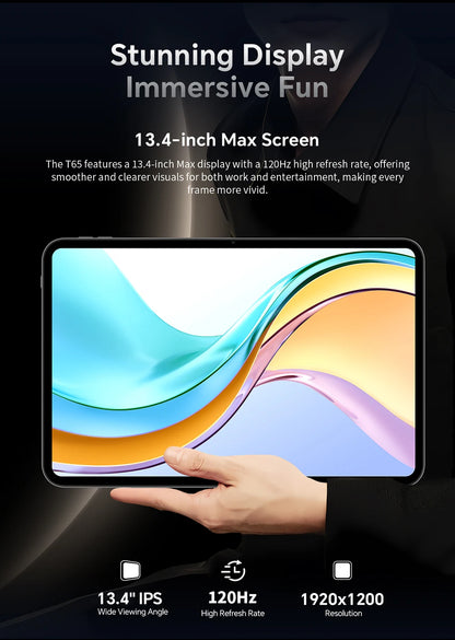 Teclast T65 13.4-inch 2K 120Hz Android 16 Tablets 128GB/ 256GB ROM Unisoc T7280 Octa-core 8000mAh Battery 4G Dual SIM Tablets