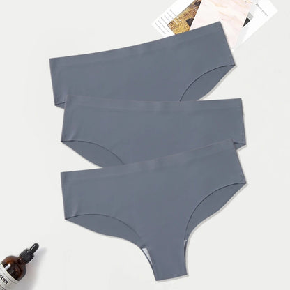 WarmSteps 3Pcs/Set Seamless Woman Panties Underwear Fitness Sports Women's Briefs Ice Silk Sexy Female Lingerie XXL Large Size
