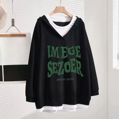 Kpop V-Neck Two Piece Hoodie Set
