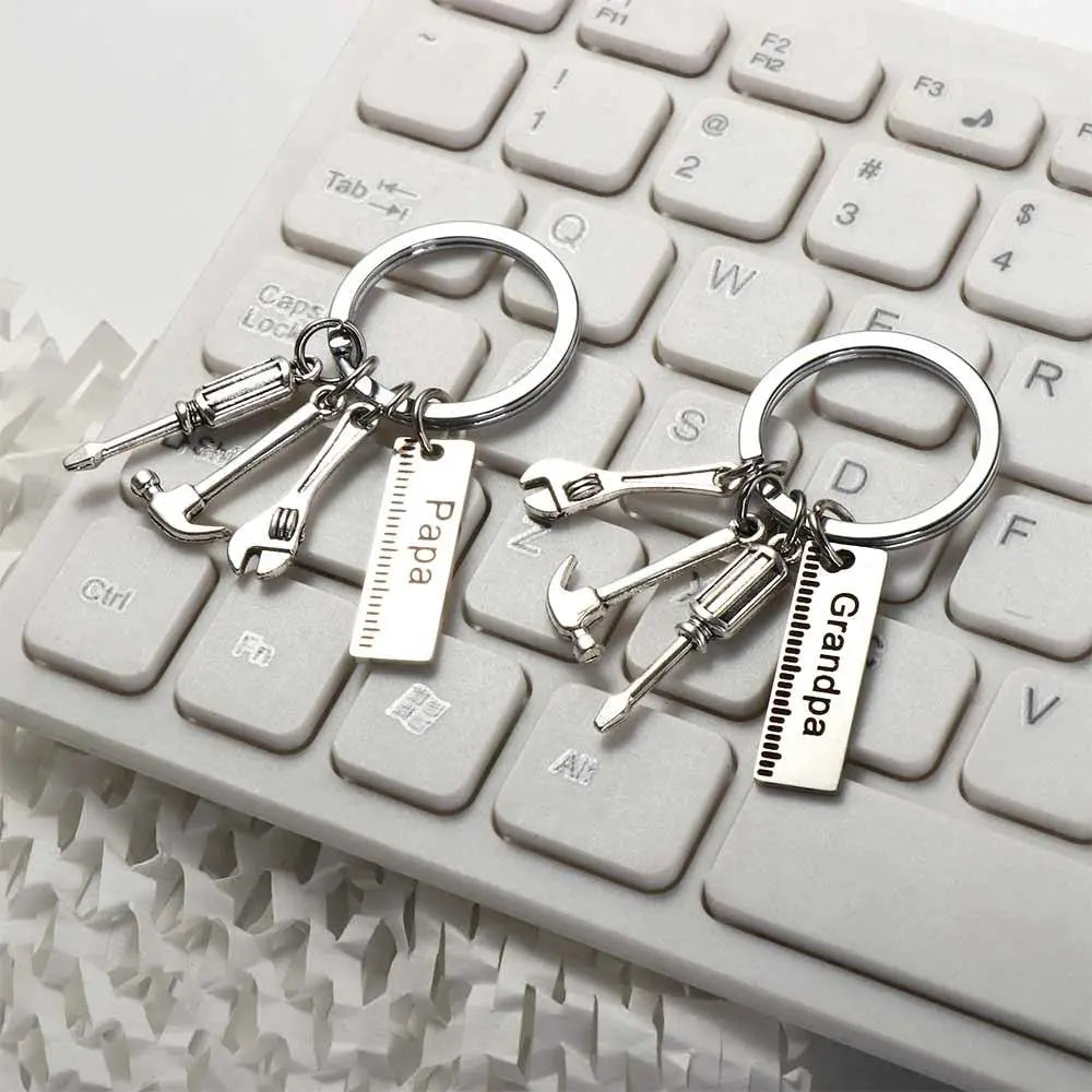 Dad Letters Dad Letters Keychains Hammer Screwdriver Dad Letters Keyring Papa Wrench Father's Day Pendant Handbag Decor