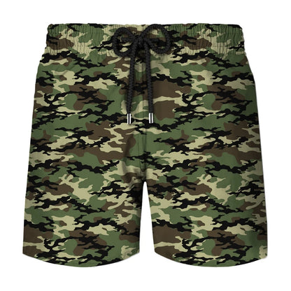 Camouflage Cosplay 3d Printed Sports Shorts For Men Outdoor Running Breathable Beach Shorts Loose Elastic Waistband Short Pants