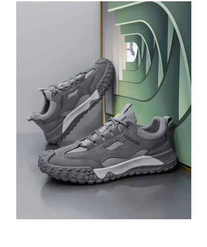 Sneakers for Men High Quality Thick Soled Work Strap Outdoor Mountaineering Anti Slip Platform Wear-resistant Casual Sport Shoes