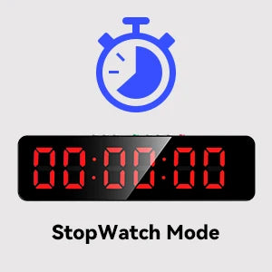 Gym Timer with Remote 11''x 3.5''Ultra-Clear Interval Timer with LED Countdown/Up Wall Clock Power Fitness Timer Stopwatch