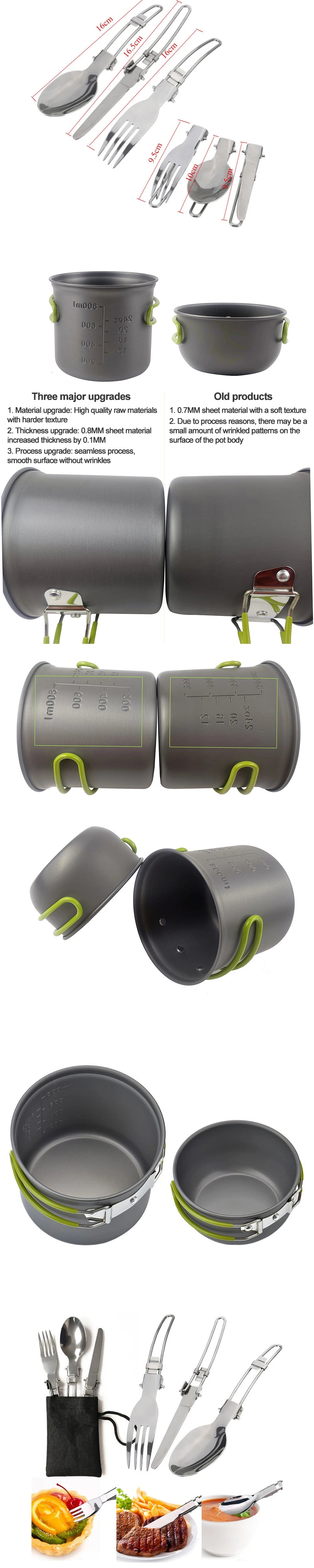 Camping Cookware Set, Outdoor Pan Set, Tourist Dishes, melon, Kitchen Equipment, Trekking Utensils, Picnic Picnic
