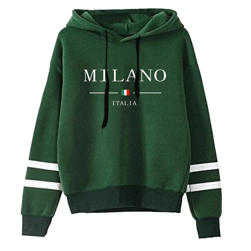 Striped Print Casual Pullover Hoodie