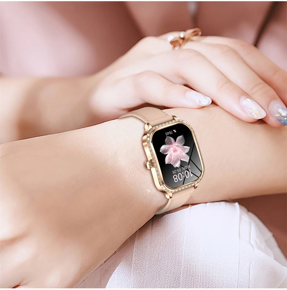 2026 Fashion Women Smart Watch Bluetooth Call Custom Watch Face Fitness Tracker IP68 Waterproof Smartwatch Woman for Android IOS