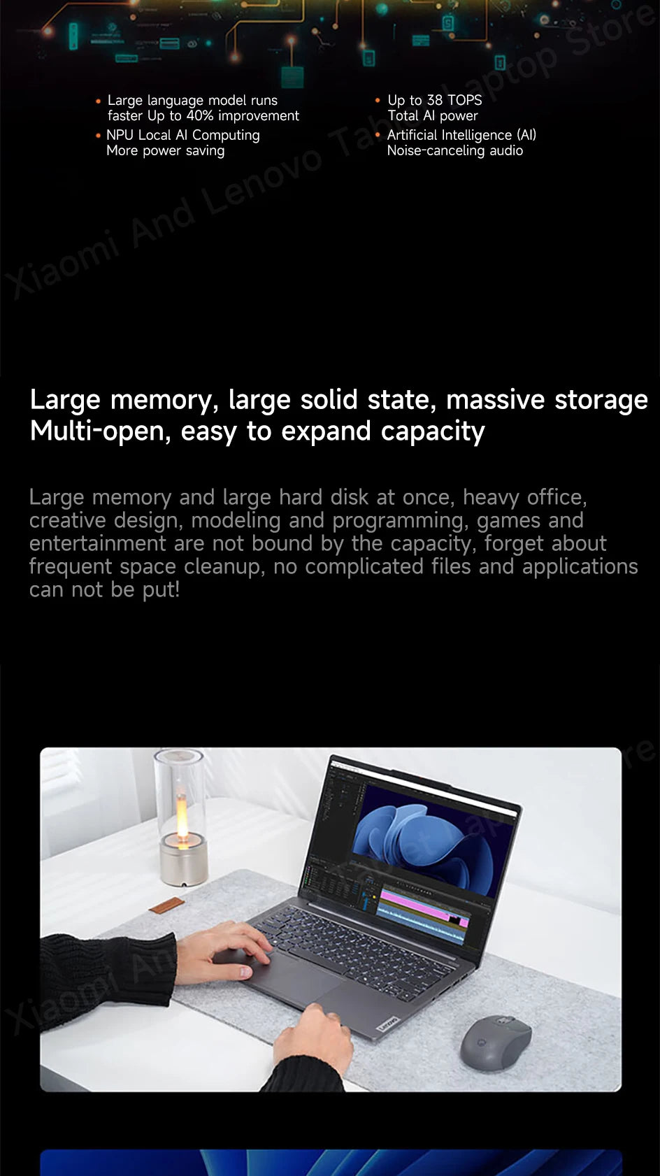 Lenovo laptop Xiaoxin Pro14 2024 14" 2.8K 120Hz OLED Screen AMD Ryzen 7-8845H 16G/32G LPDDR5 1TB/2TB PCIE4.0 SSD Notebook PC