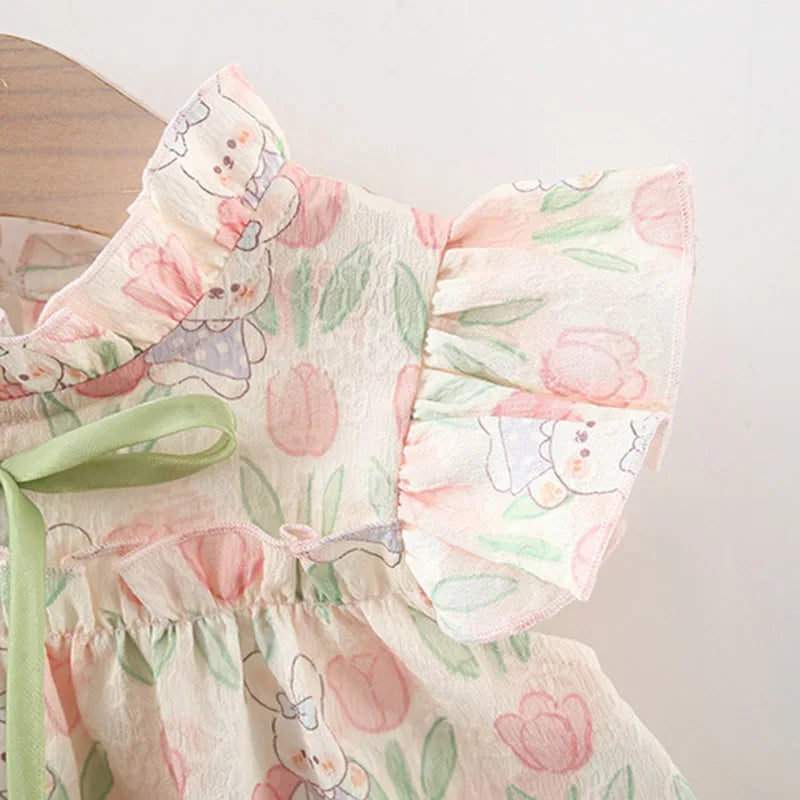 Summer New Baby Girl Dress Sweet Tulip Children'S Sleeveless Clothes (9 Months -4 Years Old)