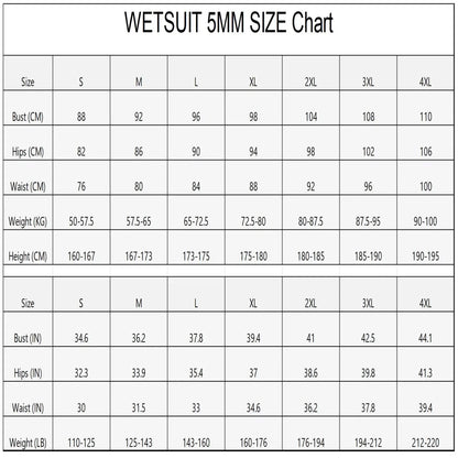 Scuba Diving Suit for Men, 5mm Neoprene Wetsuit Winter Swimsuit, One-Piece Design, Blind Seam,Back Zipper