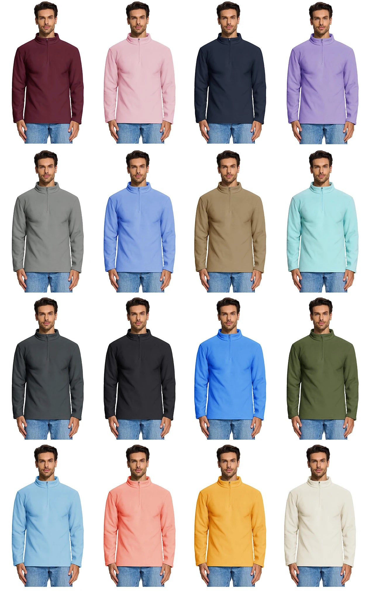 TACVASEN Quarter-Zip Pullover Tops Mens Turtleneck Fleece Sweatshirts Casual Warm Sweater Athletic Running Sports Hoodie Shirts