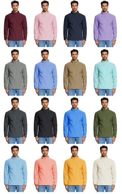 TACVASEN Quarter-Zip Pullover Tops Mens Turtleneck Fleece Sweatshirts Casual Warm Sweater Athletic Running Sports Hoodie Shirts