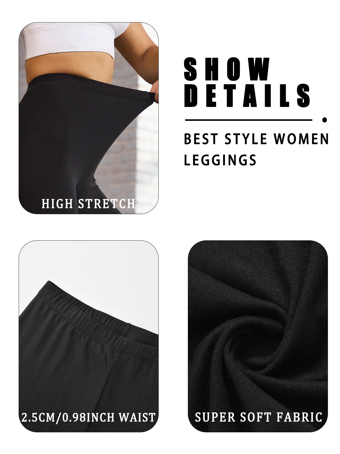 Women's Low Rise Workout Leggings - Super Soft High Elastic Tights for Yoga Running Training Daily Life
