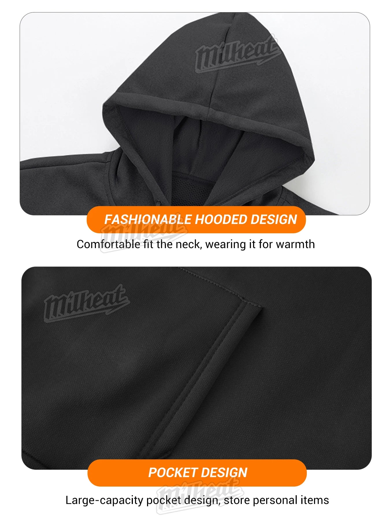 Smart Heating Jacket, 29 Heating Zones,4-Switches,3 Temperature Options, For Winter Indoor and Outdoor Activities