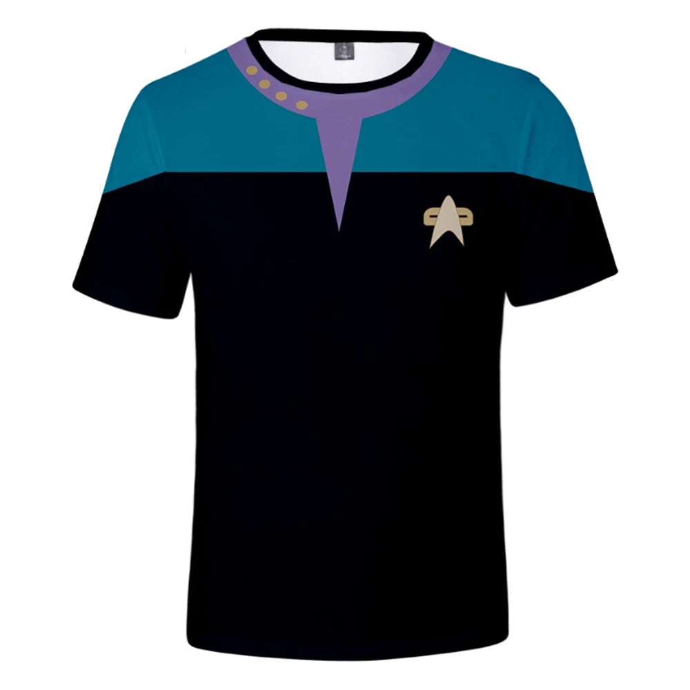 Summer fashion and creative interstellar fans 3D printing simple and personalized casual short sleeves