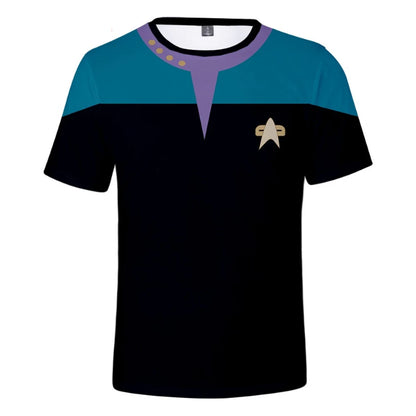 Summer fashion and creative interstellar fans 3D printing simple and personalized casual short sleeves