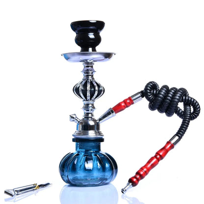 Glass Hookah Shisha Pipe Kit with Ceramic Bowl Leather Hose Charcoal Tong Water Pipe Chicha Sheesha Narguile Shisha Hookah