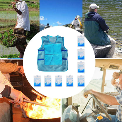 Cooling Cycling Vest with 8 Ice Packs,Summer Thin Mesh Vest Jacket,  Outdoor Ice Cooling Vest, Heatstroke Prevention Safety Vest