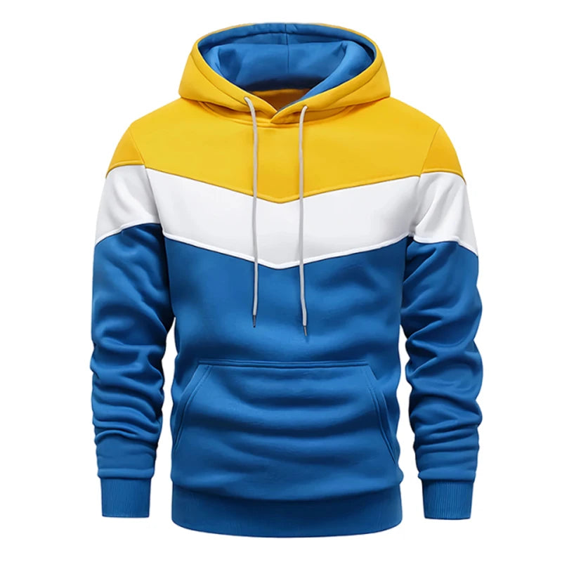 Autumn Winter Fashion Tracksuit Tricolor Hoodies and Black Sweatpants High Quality Male Daily Casual Sports Hooded Jogging Suit