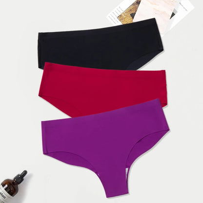 WarmSteps 3Pcs/Set Seamless Woman Panties Underwear Fitness Sports Women's Briefs Ice Silk Sexy Female Lingerie XXL Large Size