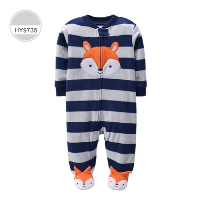 Newborn Infant Baby Boy Girl Romper Spring Autumn Polar Fleece Long-Sleeve Jumpsuit Warm Toddler Baby Clothes For a 0-12 Months