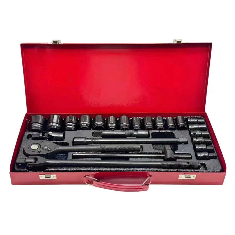 24 Pcs Automotive Machinery Maintenance Automotive Socket Wrench Toolbox Combination Hardware Set Repair Kit