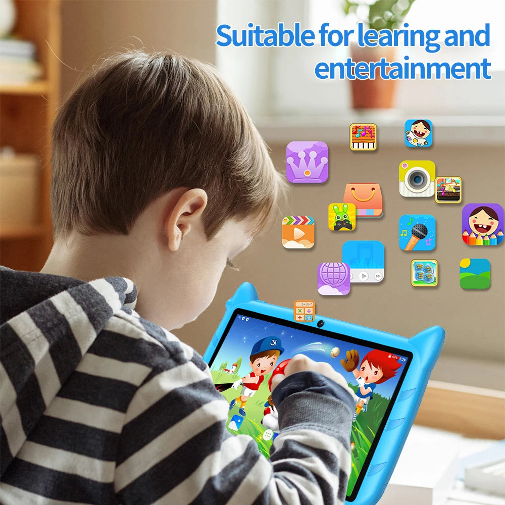 New 7 Inch 5G WiFi Tablet Quad Core 4GB RAM 64GB ROM Kids Learning Education Android Tablets Dual Cameras Google 4000mAh