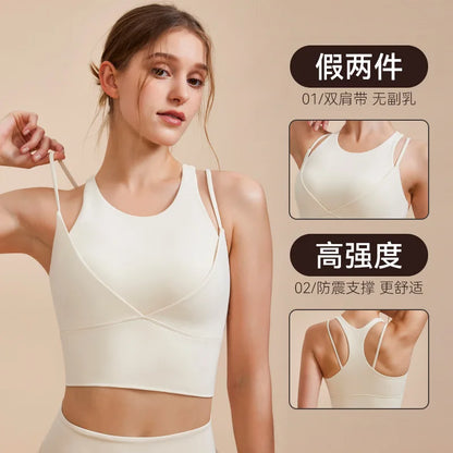 Shock Absorbing Strap Running Sports Bra