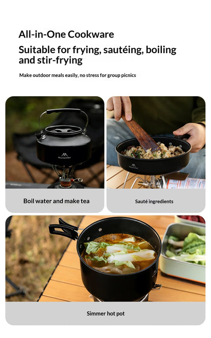 All-in-one camping cooking kit | Portable cookware suitable for backpacking trips, perfect for family camping trips.