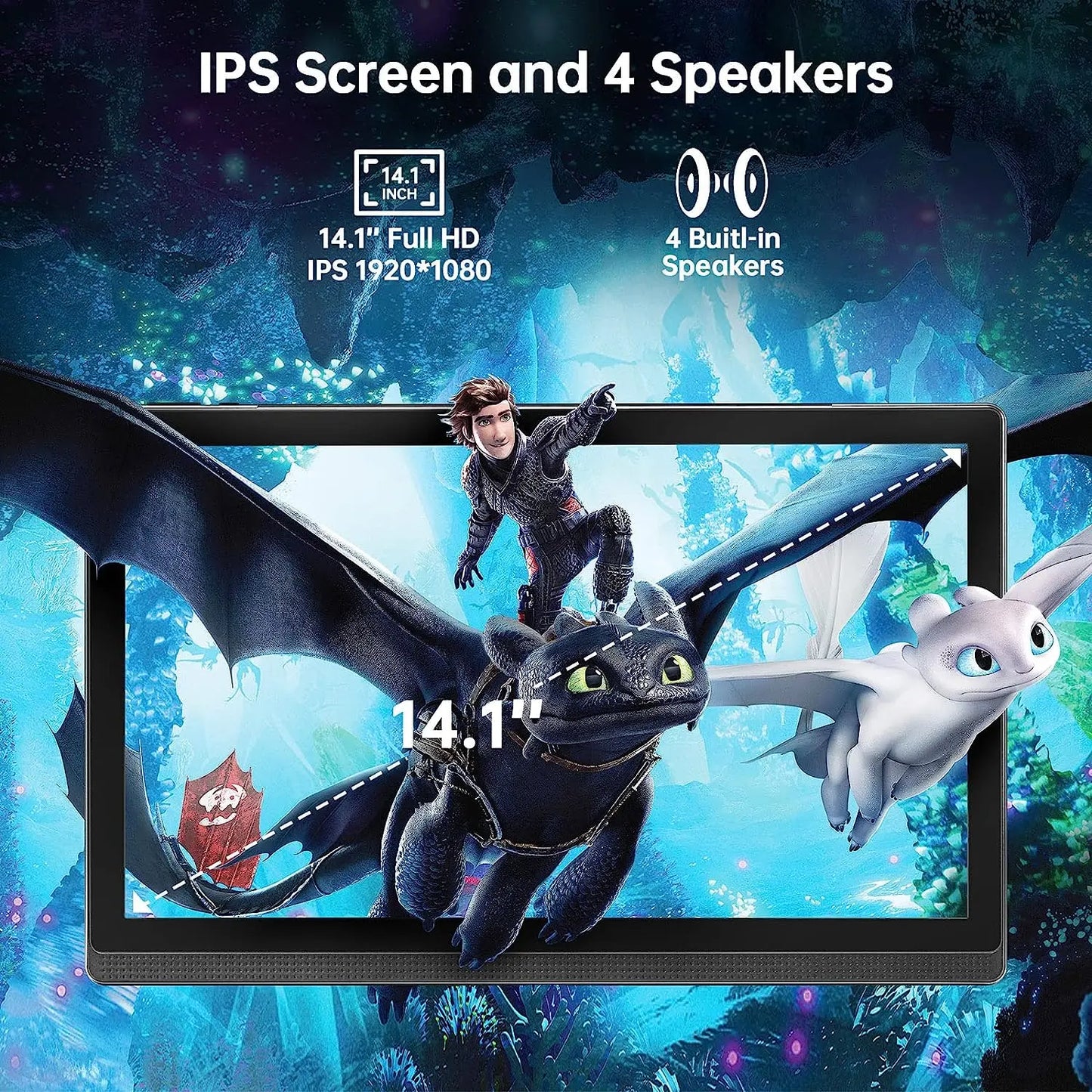 Global Version 14 Inch 1920x1080 IPS Big Screen Tablet PC 5+13MP Camera 12+256GB Deca-Core планшет 2 IN 1 Tablets Android Laptop