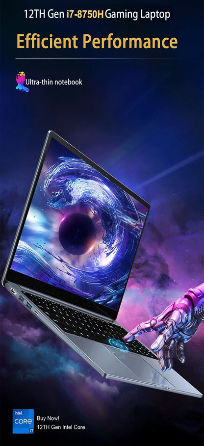 NEW S3 Computer 15.6 Inch Intel Core i7-8750H Por Laptop 2*DDR4 2*M.2 64GB 2TB SSD  Windows 11 Fingerprint Unlock 60Hz