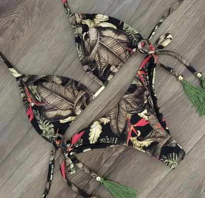 Women's Printed Bikini Beach Holiday Trio