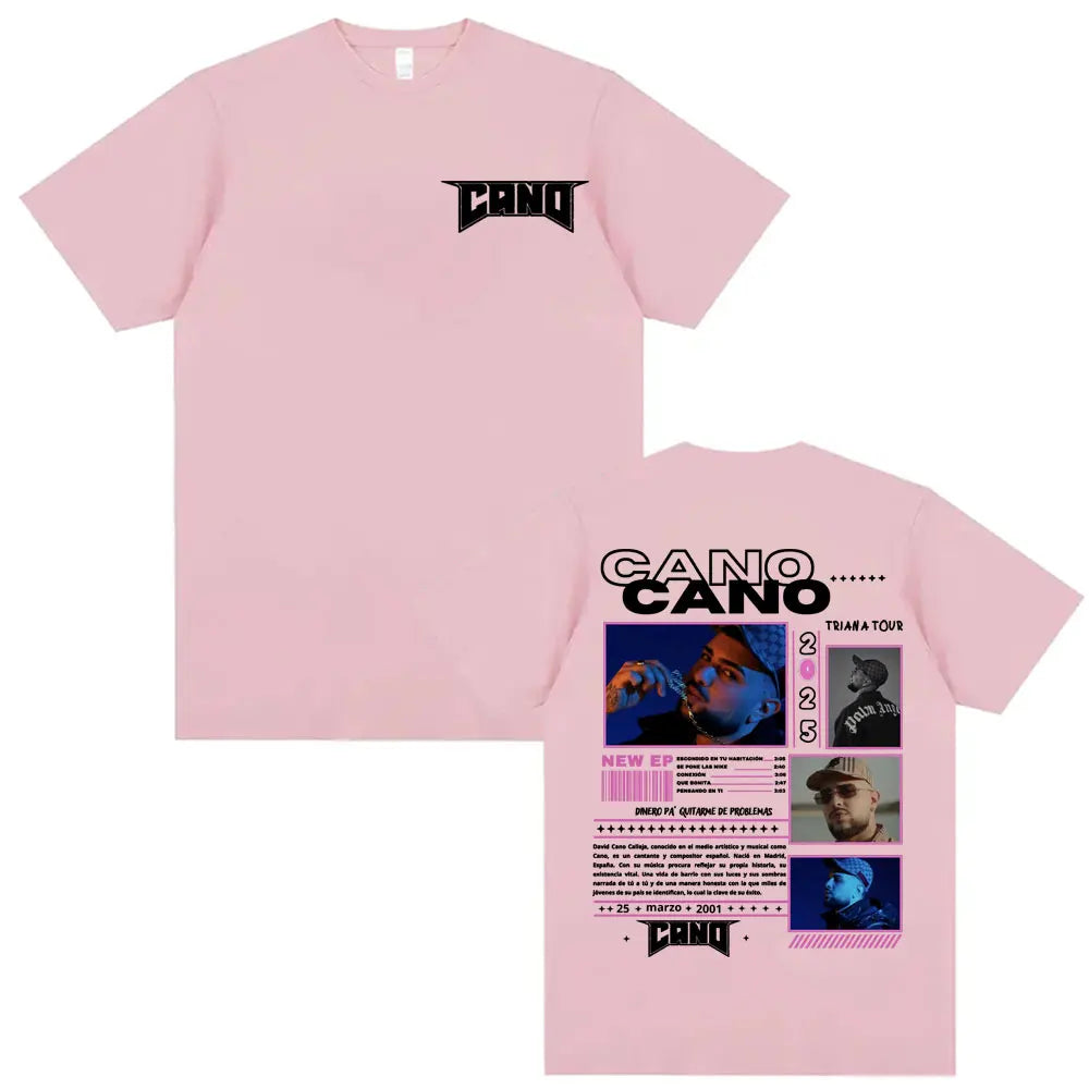 Rapper Cano Triana Tour Album 2025 Printed Tshirts for Men Women Harajuku Hip Hop Street T-shirt Casual Cotton Oversized T Shirt
