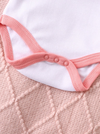 Baby girl clothes 3PCS Baby girl onesies newborn baby clothes Summer Short-sleeved jumpsuit Suitable for 0-9 months