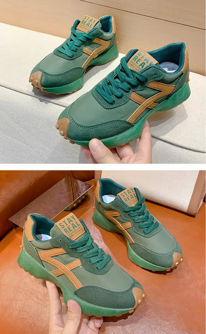 Sneakers Leather Platform Shoes New Fashion Women Leisure Light Anti-slip Green Running Luxury Shoe Fashion Designer Women Shoes