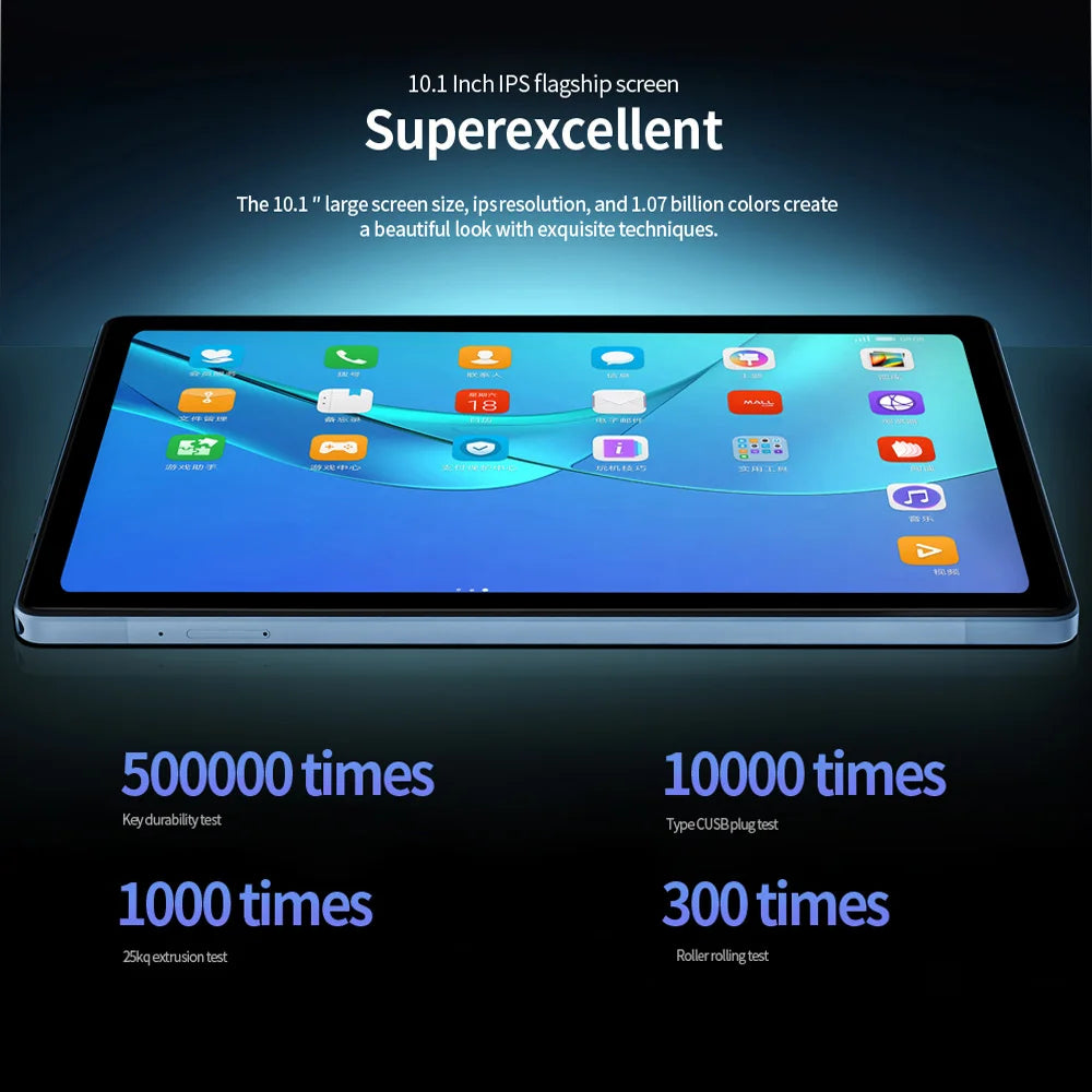 BDF-Y7 New 5G Pad 10.1 Inch Tablets Octa Core 8GB+256GB ROM HD Display Double SIM Dual Cameras Tablet Pc with Keyboard Mouse