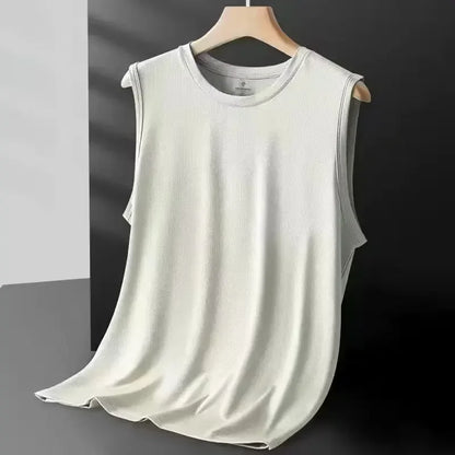 Men's Ice Silk Mesh Tank Tops Gym Stringer Transparent Bodybuilding Sleeveless Shirt Fitness Vest Male mesh Muscle Singlets