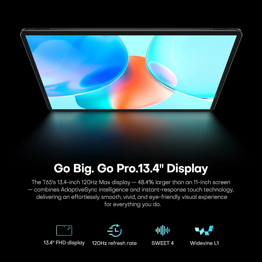 Teclast T65 13.4-inch 2K 120Hz Android 16 Tablets 128GB/ 256GB ROM Unisoc T7280 Octa-core 8000mAh Battery 4G Dual SIM Tablets