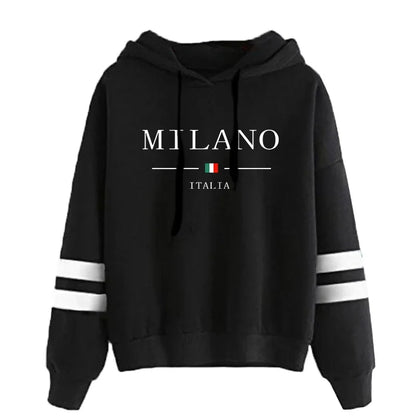 Striped Print Casual Pullover Hoodie