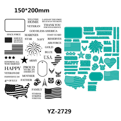 Just Married Celebrae You Father's Day Patriotic Heroes Cutting Dies Clear Stamps Scrapbooking New 2025 Frame Card Craft