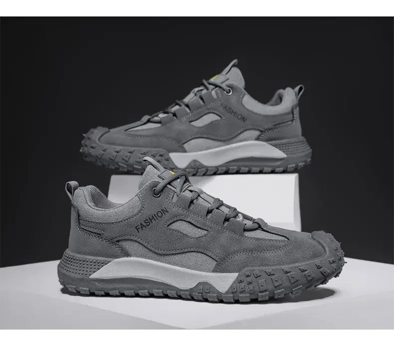 Sneakers for Men High Quality Thick Soled Work Strap Outdoor Mountaineering Anti Slip Platform Wear-resistant Casual Sport Shoes