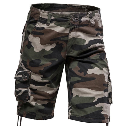 Men's Camo Shorts Summer Casual Half Pants Camouflage Outdoor Sports Short Pants Side Pocket Cotton Breathable Shorts