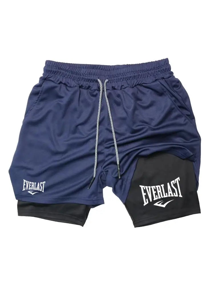 Men Running Shorts 2 In 1 Double-deck Sport Shorts Sportswear Gym Fitness Short Pants Training Jogging Bottom  ClothingMen's