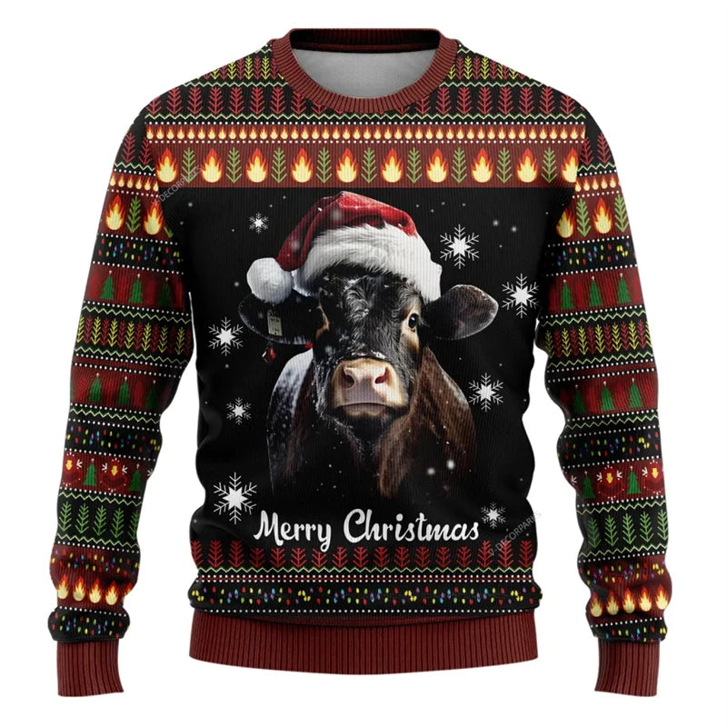 Ugly Christmas Sweater Women Men 3d Print Autumn Winter Pullover Cartoon Pattern Men Clothing New Casual Daily Wear Sweatshirts