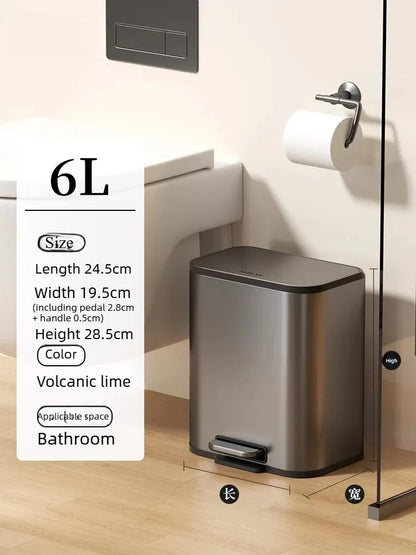 Kitchen Bin Large Large Capacity New Household Living Room Light Luxury High-grade Stainless Steel Italian Style Furniture