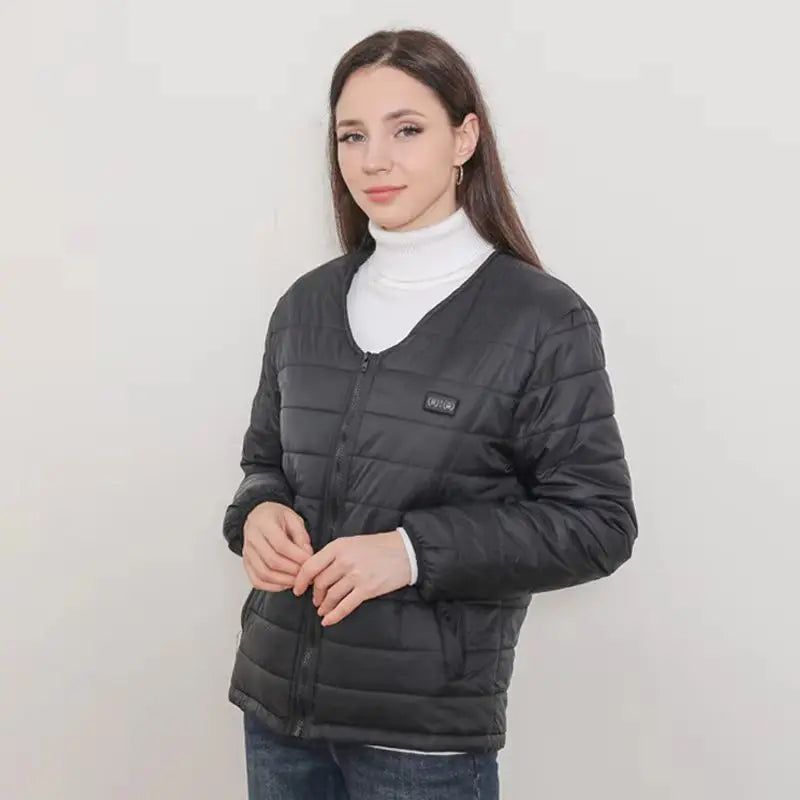 Smart Heating Cotton Jacket V-Neck Inner Wear 24 Zones Electric Thermal Insulation Clothes Motorcycle Riding Vest Heat Retention