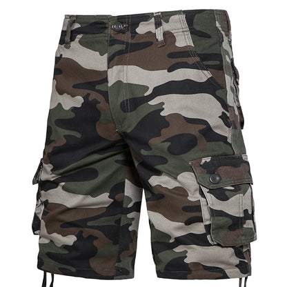 Men's Camo Shorts Summer Casual Half Pants Camouflage Outdoor Sports Short Pants Side Pocket Cotton Breathable Shorts