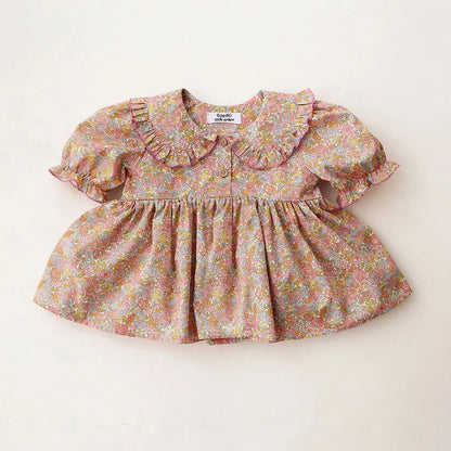 2Pcs Infant Baby Girl Clothes Sets Summer Floral Cotton Toddler Girl Suit For 0-24 Months Comfortable, Daily Wear for Baby Girl