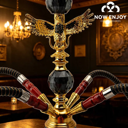 BLack Gold Eagle Design Smoking Pipe Hookah Set with Tobacco Bowl Water Pipe  Кальян Kit for Sheesha Shisha Smoke Accessories